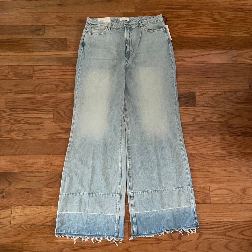 NWT 7 For All Mankind Ultra High Rise Jo Wide Leg Jeans 32 Gibraltar 7U488545